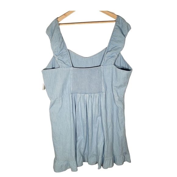 (2/$30) NWT Old Navy Fit & Flare Light Denim Mini Dress Plus 4X (fits like 3X) - Picture 4 of 7